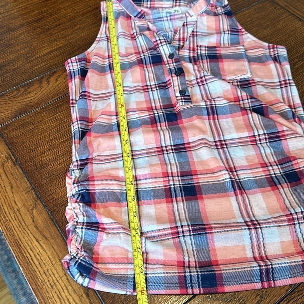New York Laundry  1/2 button plaid  tank top size S - Picture 9 of 10